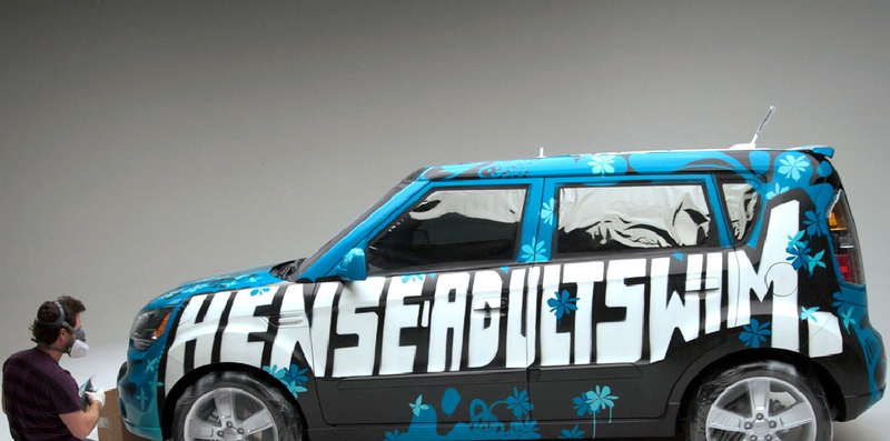 Illustration for article titled Kia Soul Graffitized With Aqua Teen Hunger Force Characters